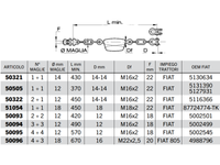 Catena imbrigliamento sollevatore FIAT maglie 12-18mm L 370-670mm M16x2-M22x2,5 - 50322