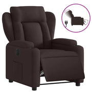 Poltrona | Sedia Relax Elettrica Reclinabile Marrone Scuro in Tessuto
