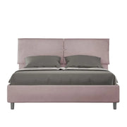 Letto matrimoniale contenitore imbottito 160x200 microfibra glicine Mados