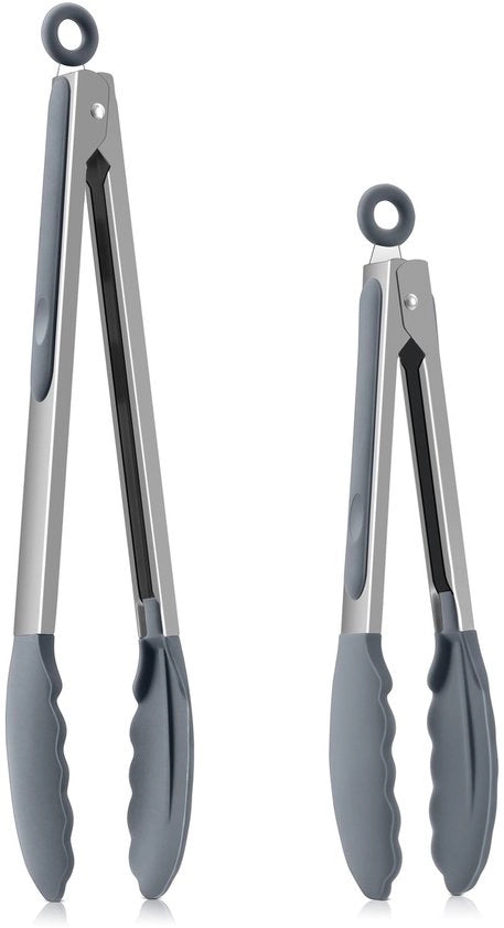 Set di tappi da cucina 2 pezzi, 35 cm & 27 cm, tappi da cucina in acciaio inossidabile con rivestimento siliconico antiscivolo, tappo da cucina con clip di bloccaggio, facile da afferrare e facile da pulire