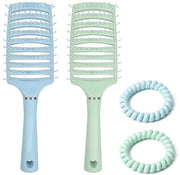 Set di spazzola per capelli - Spazzola per capelli a setole di maiale - Spazzola per capelli antiklit - Riduce la rottura dei capelli - Adatto per capelli lunghi/densi/crini - Massaggio delicato.