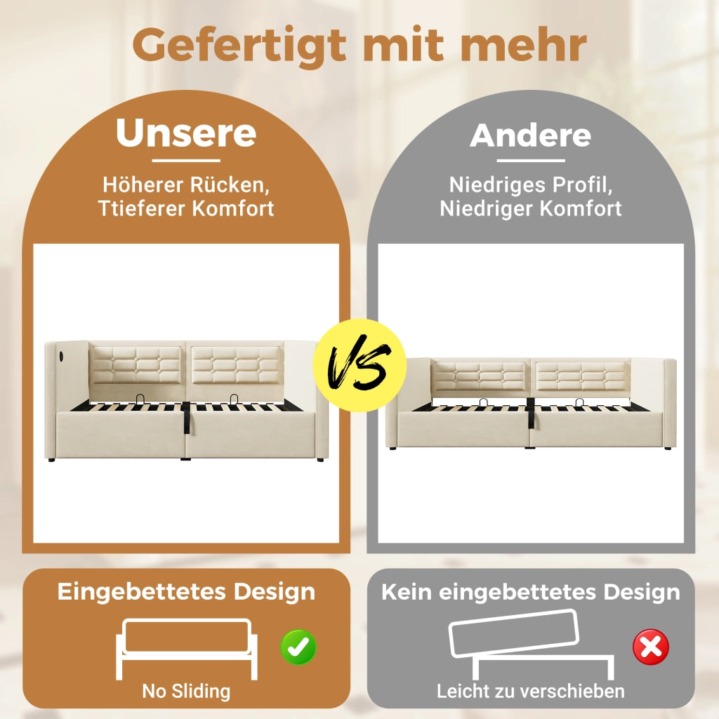 sofabett velluto beige 106 x 216 cm