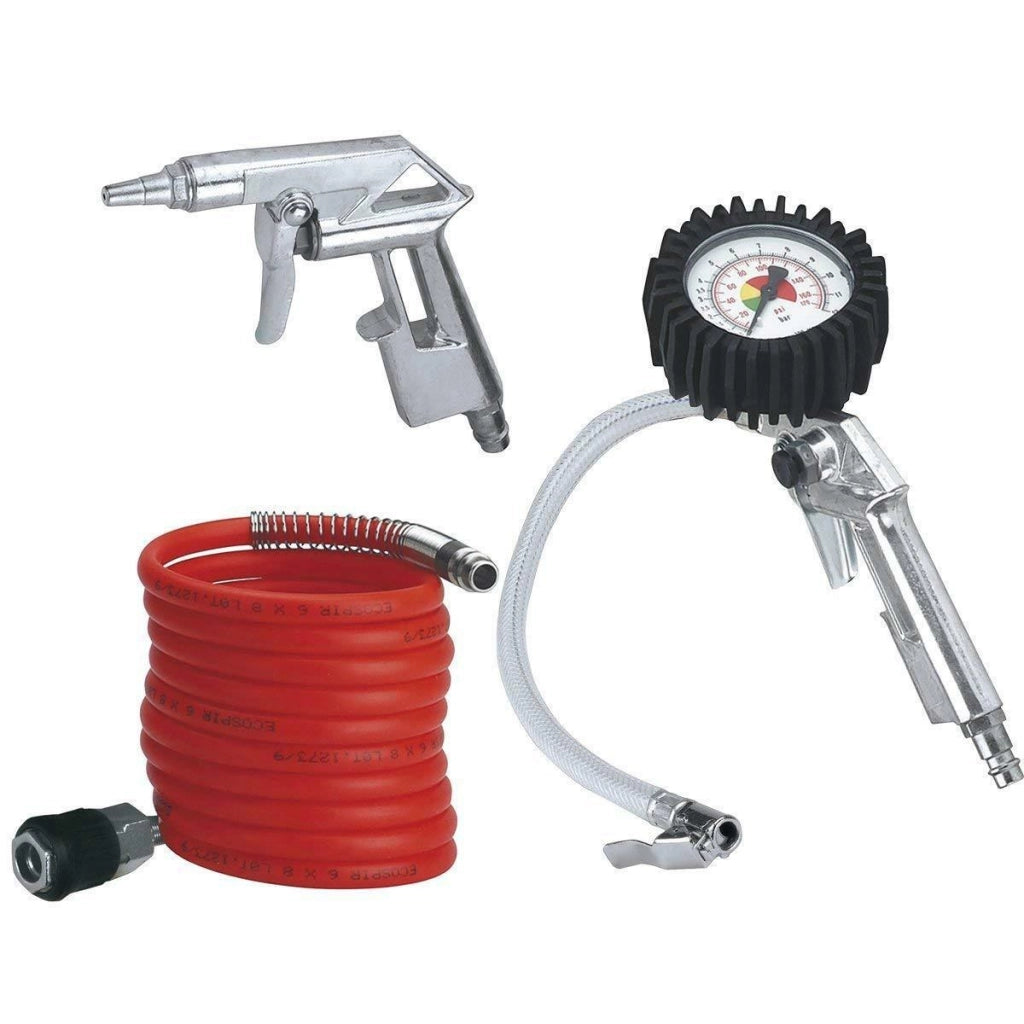 Accessori compressore aria compressa Einhell Set 3 pezzi Pistola Manometro Tubo