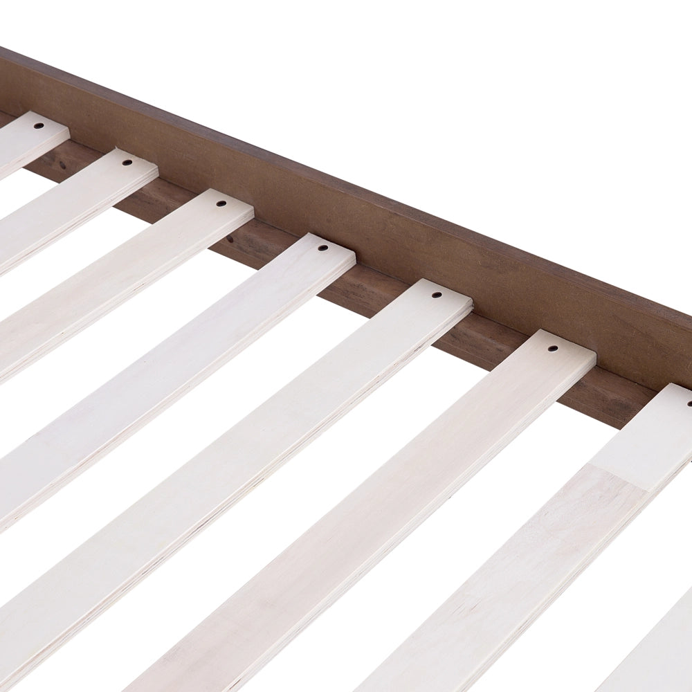 Letto in Legno Marrone Scuro Rete a Doghe Stile Classico 180 x 200 cm