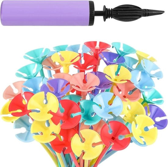 Decorazioni per feste 50 pezzi - Sostegni per palloni in plastica con bicchiere e pompa - Per matrimonio compleanni festa vacanza decorazione palloncini