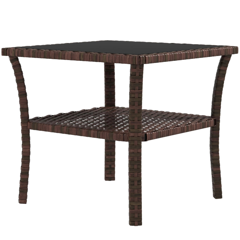 Tavolino da Giardino in Rattan ¨C zephmum ¨C Marrone 50x50x45 cm