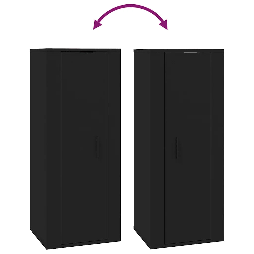 Mobile Porta TV a Parete-Mobile per TV-Credenza TV Nero 40x34,5x100 cm