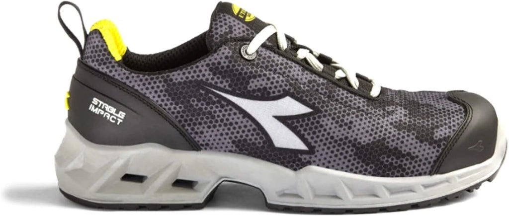 Utility Diadora 701.177673 Shark Stable Impact Low Scarpe di Sicurezza S1P SRC ESD Puntale Alluminio 200J colore Grigio Nero