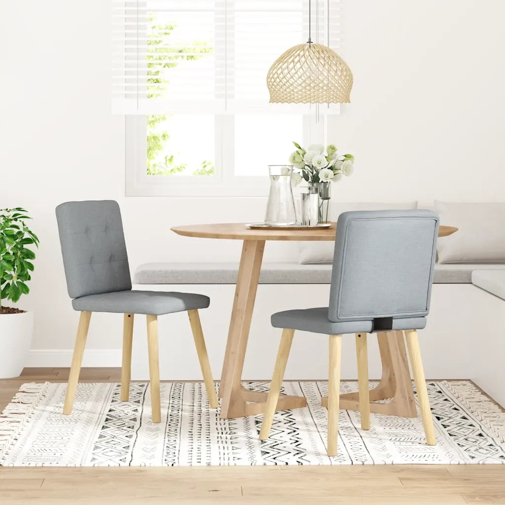 Sedie da Pranzo 2 pz | Sedie da cucina Grigio Chiaro in Tessuto
