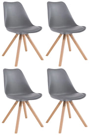 Set di 4 sedie Toulouse in similpelle Square grigio,natura