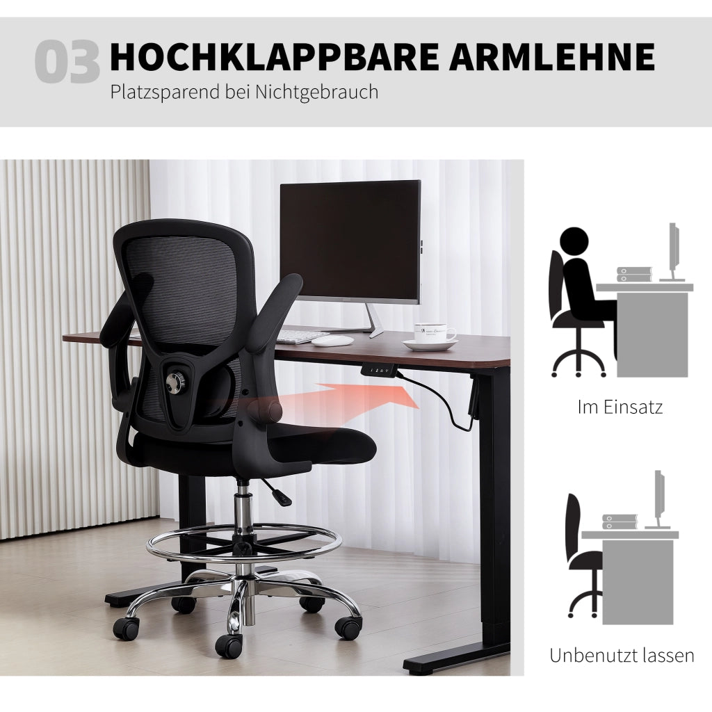 Sedia da ufficio con supporto lombare, regolabile in altezza, girevole ¨C zephmum ¨C nero