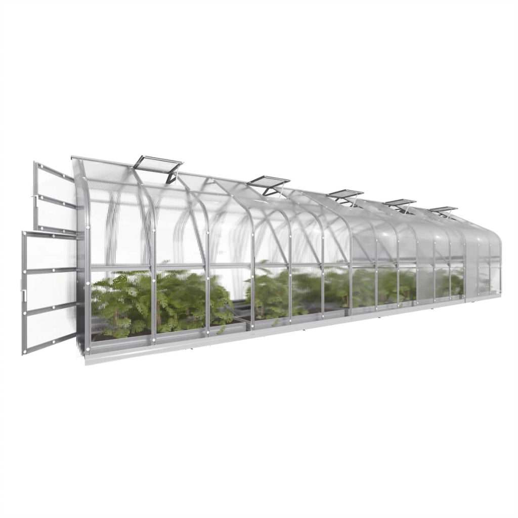Serra da giardino KLASIKA Standard 30m2, 2,5m x 12m, 6 mm con rivestimento in policarbonato (con 6 tetti ad apertura automatica)