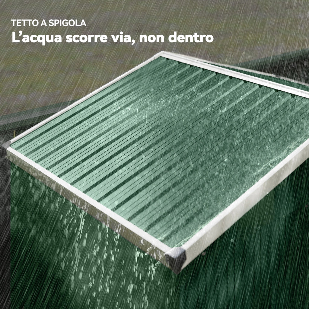 Casetta da Giardino in Acciaio ¨C zephmum ¨C Verde 136x87x179 cm