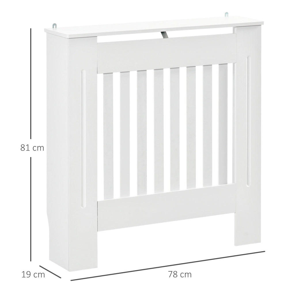 Copriradiatore in legno con griglia a doghe verticale ¨C zephmum ¨C Bianco 78x19x81 cm