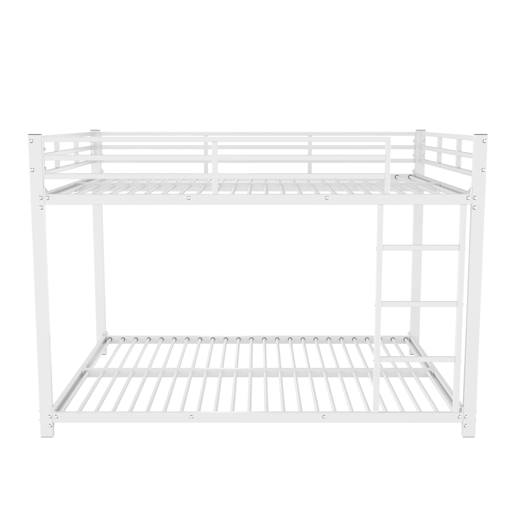 Letto a Castello 2 Posti con Sponde di Sicurezza; 140 x 200 cm; senza Materasso; Metallo; Bianco