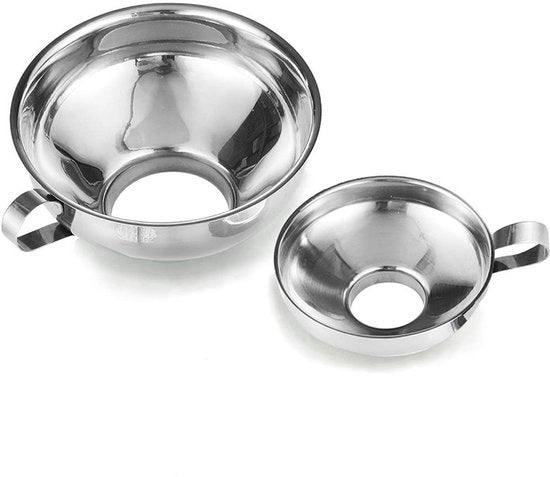 Due strumenti per colatura - Colatura - colatura - setaccio - colatura cucina - 5.3cm/3.7cm - utensili da cucina - resistente all'acqua del lavastoviglie - per padelle ampie e normali - per bottiglie di vetro, contenitori di erbe - in acciaio inossidabile