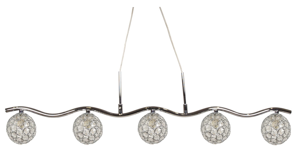Lampadario sospeso Candellux Starlet cristallo cromato 5xG9
