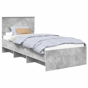 Letto matrimoniale | Letto per adulti | Struttura del letto con testiera Grigio cemento 120 x 123 cm