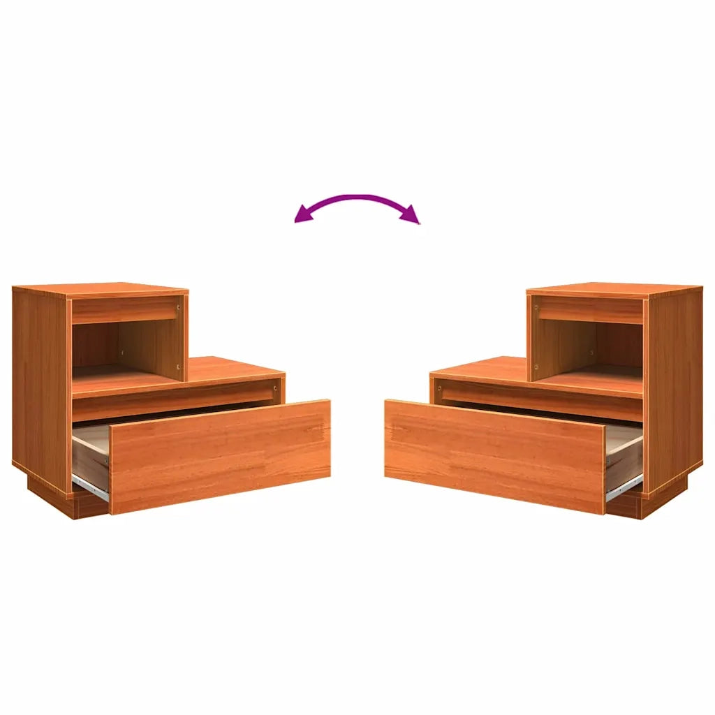 vidaXL Armadio da Notte con cassetto Cera marrone 60 x 34 x 51 cm