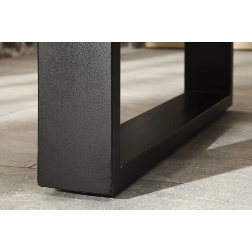 Table LODEN 180 cm – Piano in legno massiccio di mango e gambe in metallo nero