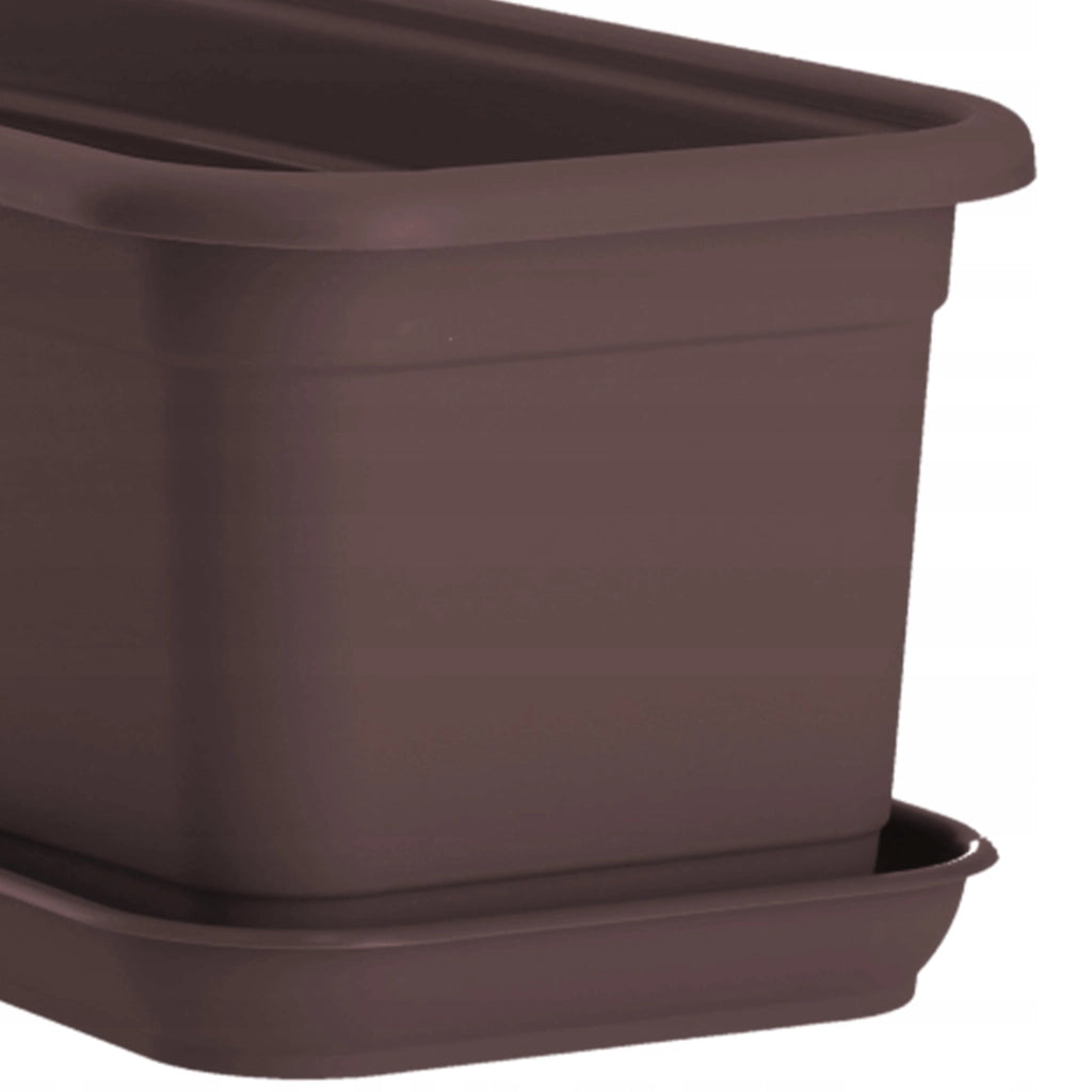 Vaso da fiori rettangolare KADAX per balcone, 80 cm con supporto in plastica.