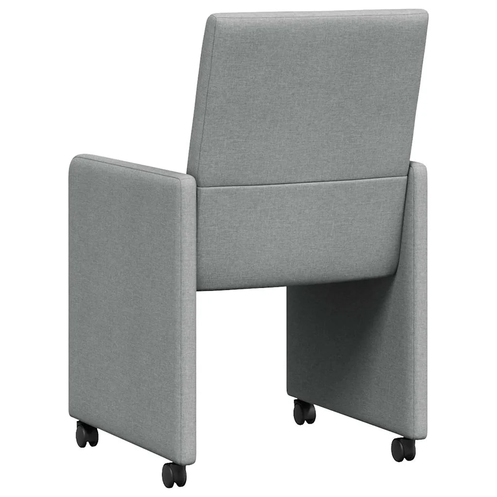 Sedie da Pranzo con Ruote 2 pz | Sedie da cucina Grigio chiaro 57 x 66 x 94 cm