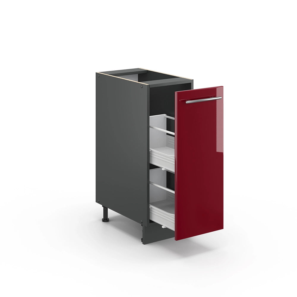 Armadio cucina dispensa alto Fame-Line Bordeaux lucido/Antracite 30 cm, PL Marmo Vicco