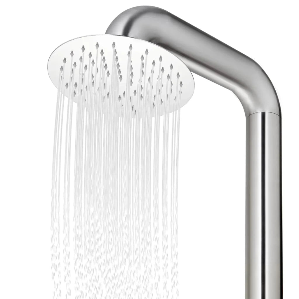 Doccia da giardino con base 230 cm inox grigio 02_0042055