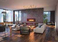 Camino a Bioetanolo da Parete/Incasso 150x49 cm Frame 1500 Nero con Vetro