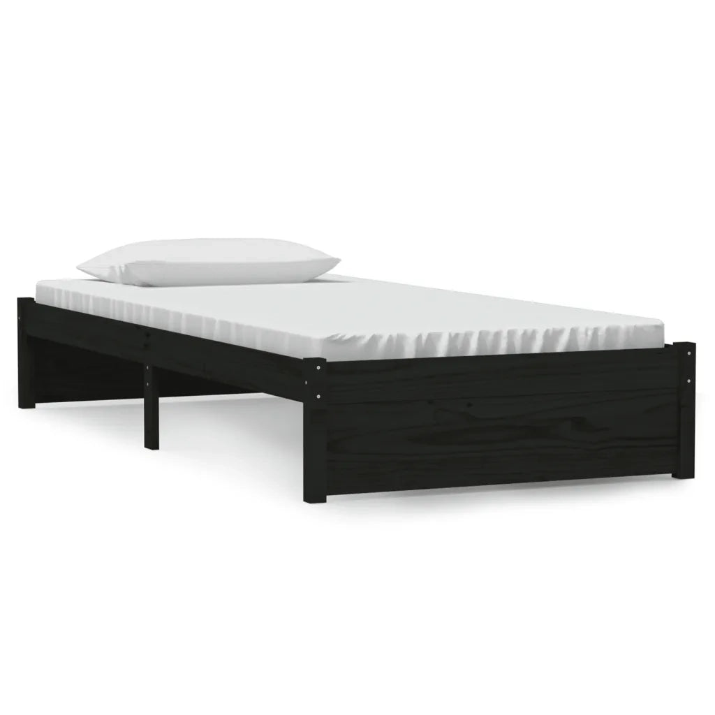 Giroletto Nero in Legno Massello 90x190 cm Single 814918