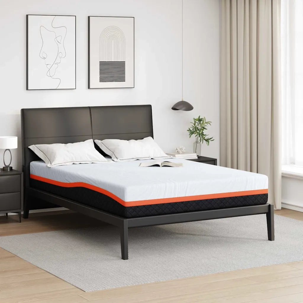vidaXL Materasso Bianco e Grigio 140 x 200 cm Schiuma