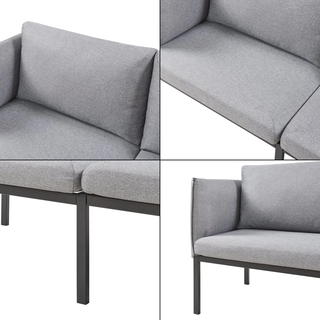 Divano/poltrona a 2 posti 69 x 158 x 63 cm grigio 03_0009132