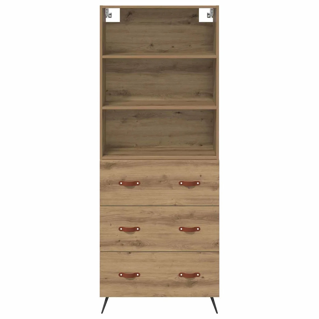 Credenza con Cassetto-Buffet-Armadio da cucina Rovere artigianale 69,5 x 34 x 180 cm 327037