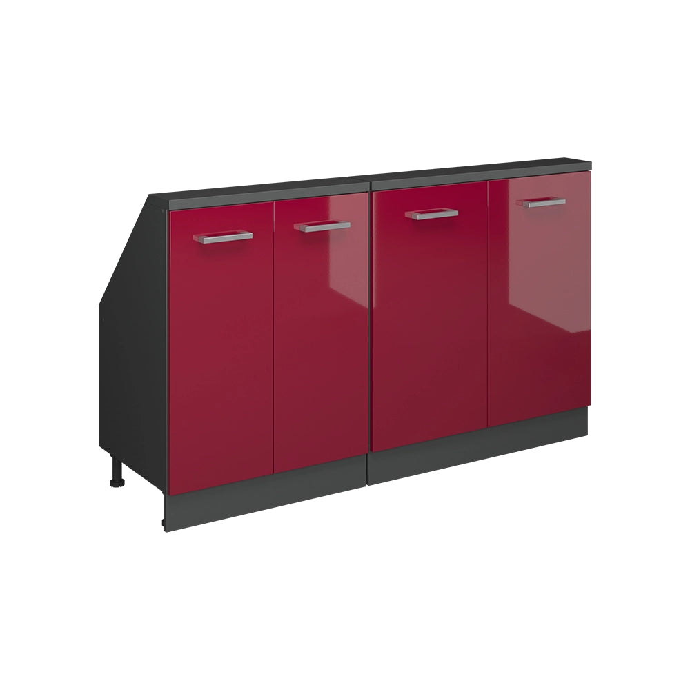 Set di mobili sottotetto Rion Rosso lucido/Antracite Set di 2 Vicco