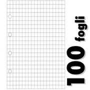 Trade Shop - Fogli Forati Per Quaderni Ad Anelli Quaderno A4 A Quadretti Ricambi Raccoglitore -