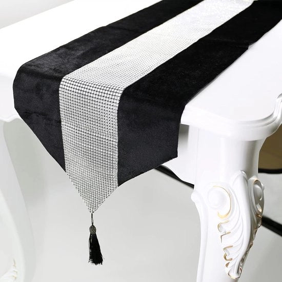 Tavolo da pranzo decorativo 33 x 180 cm - Tavolo coperta in damasco - Tavola da sala per famiglia - Tavolo da pranzo per keuken - Tavolo da pranzo per salotto - Tavolo da pranzo per famiglia - Tavolo da pranzo per cena di famiglia