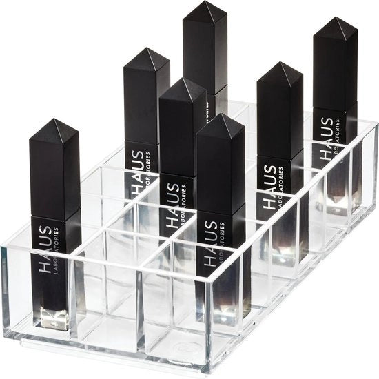 Organizzatore per matite da lip gloss - 1 pezzo - Bianco opaco - Plastica BPA libera - 20,2 x 10 x 5 cm