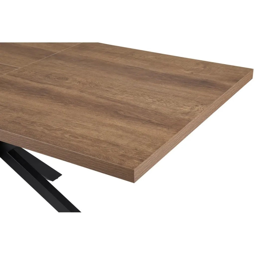 Tavolo estensibile KALVANO – 160 a 200 cm – Rovere scuro – Piano 40 mm – Design contemporaneo