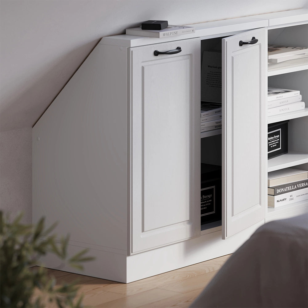 Mobile sottotetto Rion Bianco rustico/Bianco con 2 porte Vicco