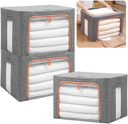 Tas di Stoccaggio con Struttura Metallica - 24L - Ripiegabile - 3 Pezzi