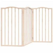 Cancelletto di sicurezza pieghevole a 3 pannelli per cani 150 cm legno di pioppo marrone 02_0023077