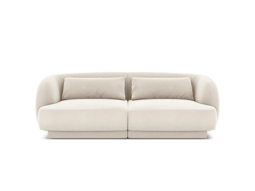 Cosmopolitan Design - Divano "Tulum" 2 posti in velluto beige chiaro 