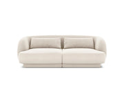 Cosmopolitan Design - Divano "Tulum" 2 posti in velluto beige chiaro 