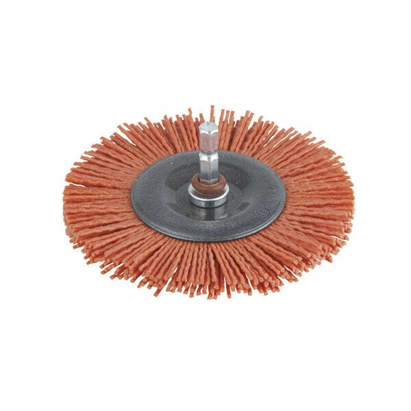 Wolfcraft Spazzola a Disco Tazza in Nylon Abrasiva Trapano Ruggine Sverniciare Diametro: 100 mm a Disco