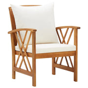 Sedia da patio-Sedie da Giardino con Cuscini 2 pz in Massello di Acacia 880147