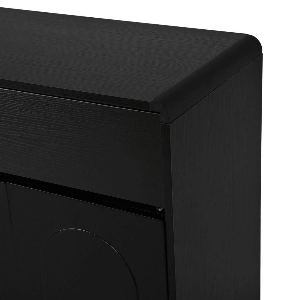 Credenza nera 140 cm con 2 cassetti e 4 ante