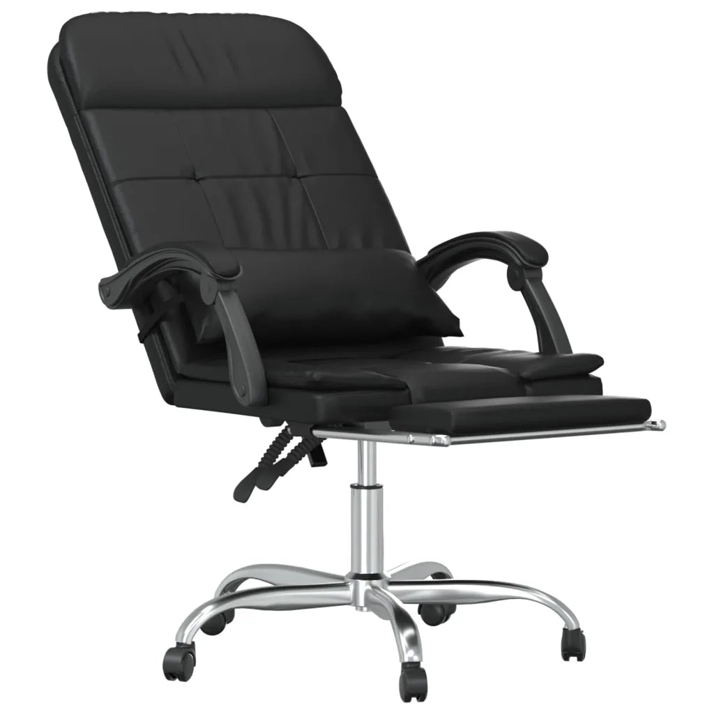 Poltrona da Ufficio Massaggiante Reclinabile Nera in Similpelle cod mxl 27714