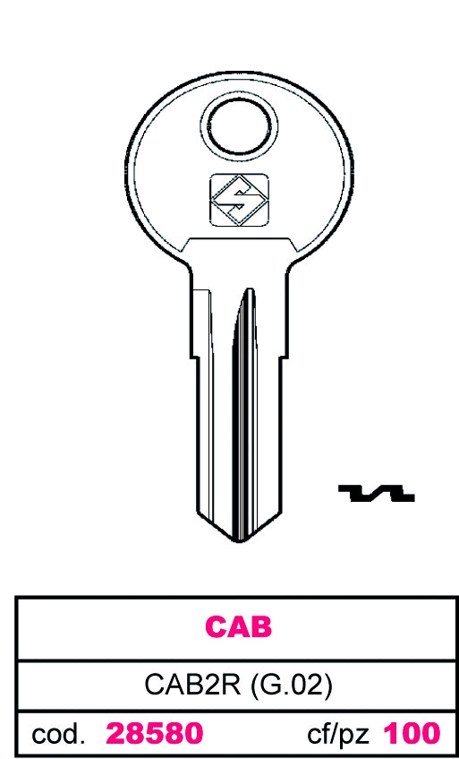 Silca CHIAVE ASC CAB2R (G.VAC 0) CAB 20.00 pz