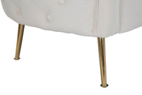 Divanetto Bucarest Crema 127x74x73 cm Legno e Spugna e Tessuto e Metallo Crema e Oro