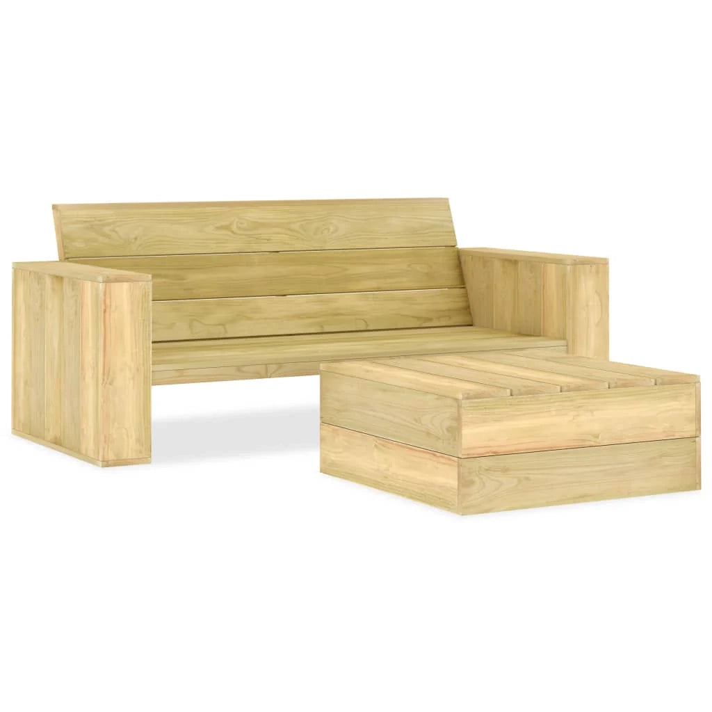 Set di mobili da giardino mobili da esterno set da 3 pezzi legno di pino impregnato 02_0016025